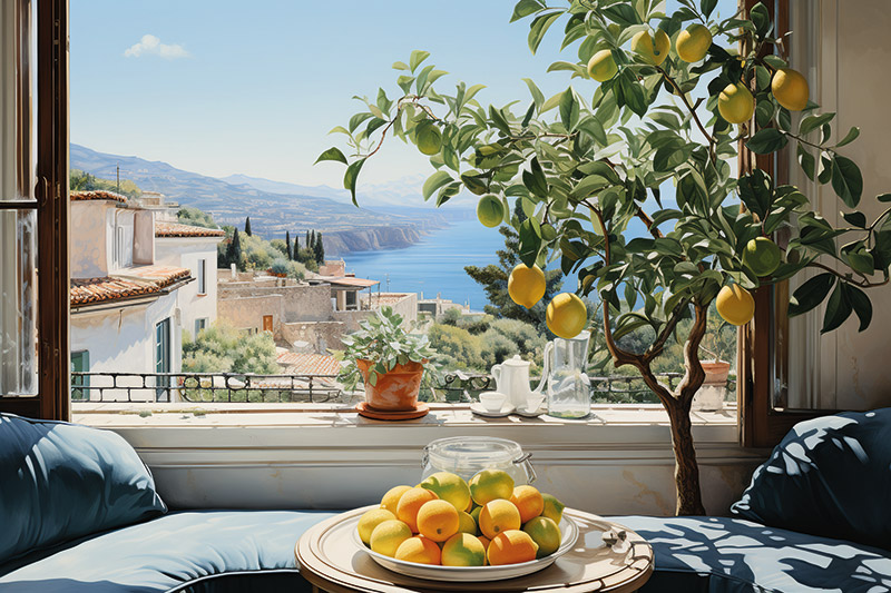 Watercolor Amalfi coast